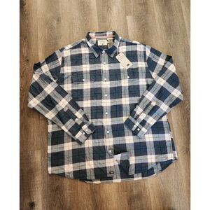 NWT The Normal Brand Bernard Gray plaid Flannel Double Pocket Mens 2XL button up